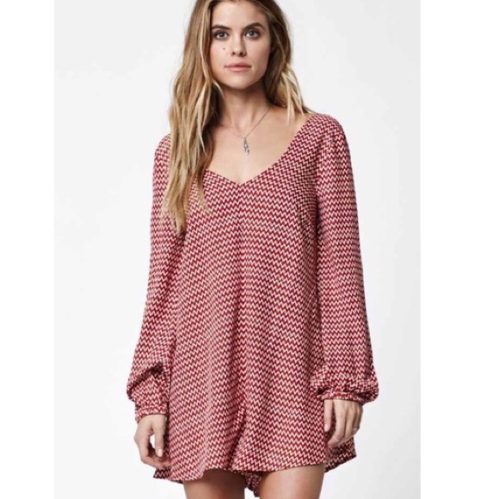 Billabong Red Romper With Open Back - image 1